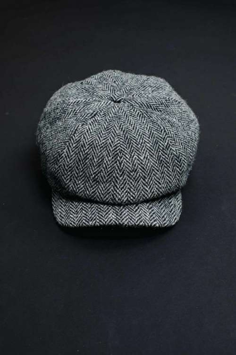 Accessories * | Baker Boy Cap In Granite Herringbone Tweed High Quality