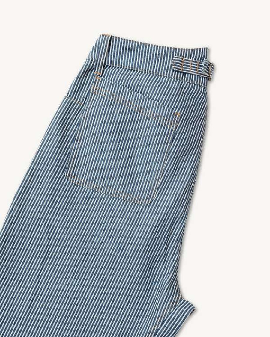 Apparel * | The Courier Pant In Rinsed Indigo Hickory Stripe | Gold Thread Special Good Quality