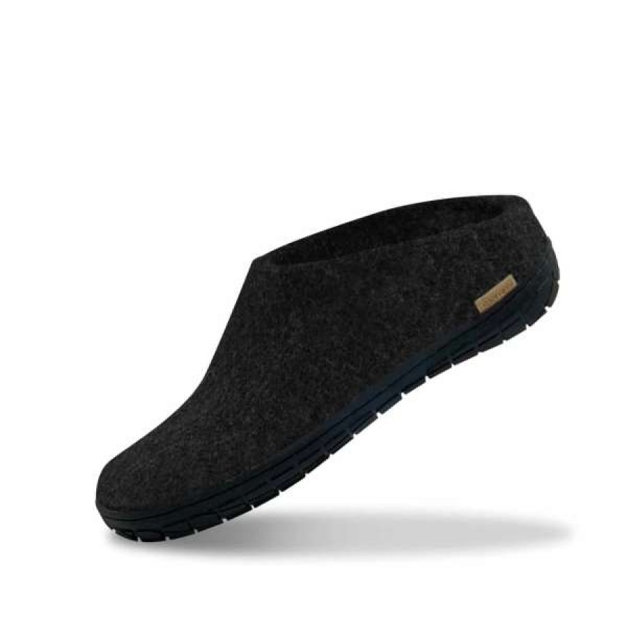 Imperfects Marketplace * | Glerups | Slip-On In Charcoal W/ Black Rubber Sole Typical Style