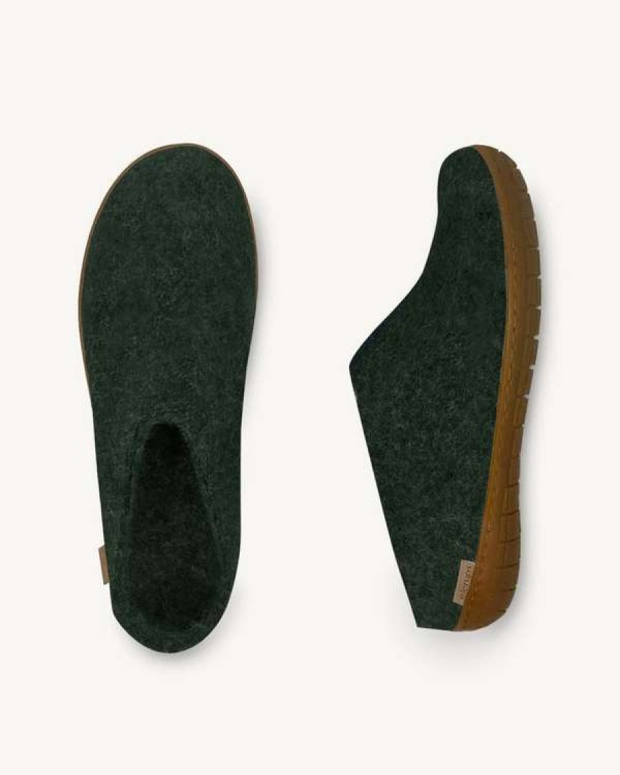 Imperfects Marketplace * | Glerups | Slip-On In Forest Wool W/ Honey Rubber Sole Promotions