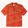 Apparel * | Mr. Lynch'S Pj Shirt In Red Paniolo Crepe Silk Clearance Sale