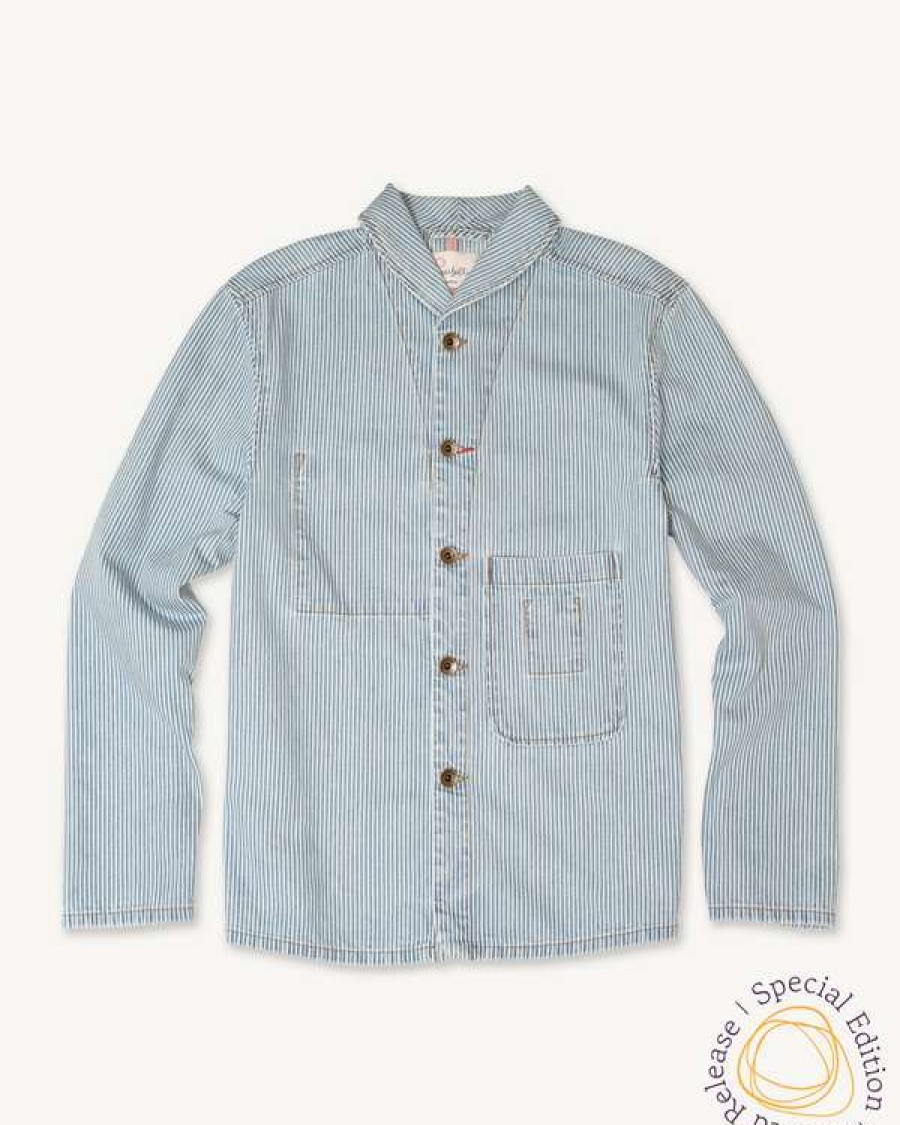 Apparel * | Shepherds Shirt In Vintage Wash Indigo Hickory Stripe | Gold Thread Special Best Sale