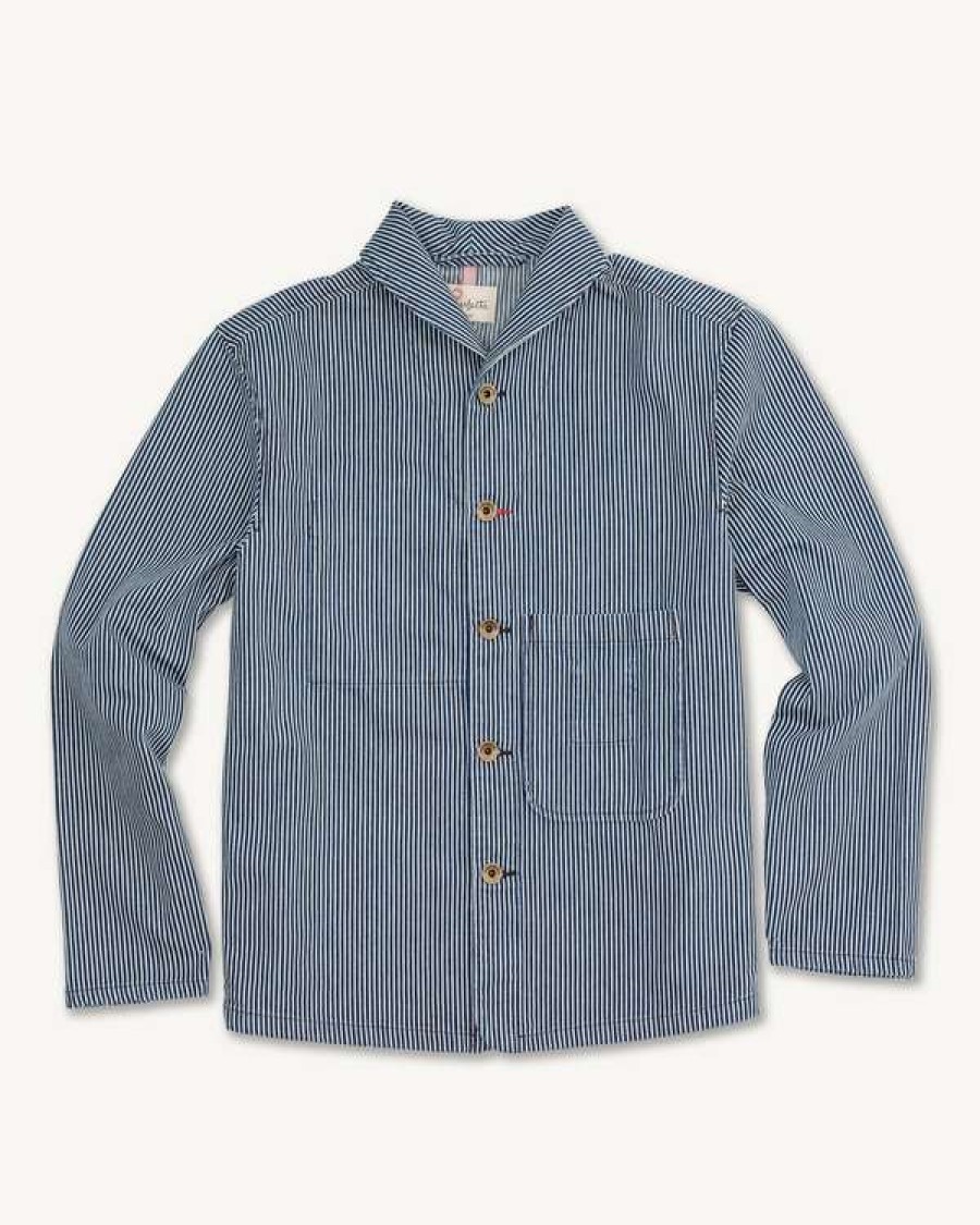 Apparel * | Shepherds Shirt In Rinsed Indigo Hickory Stripe Outlet Sale