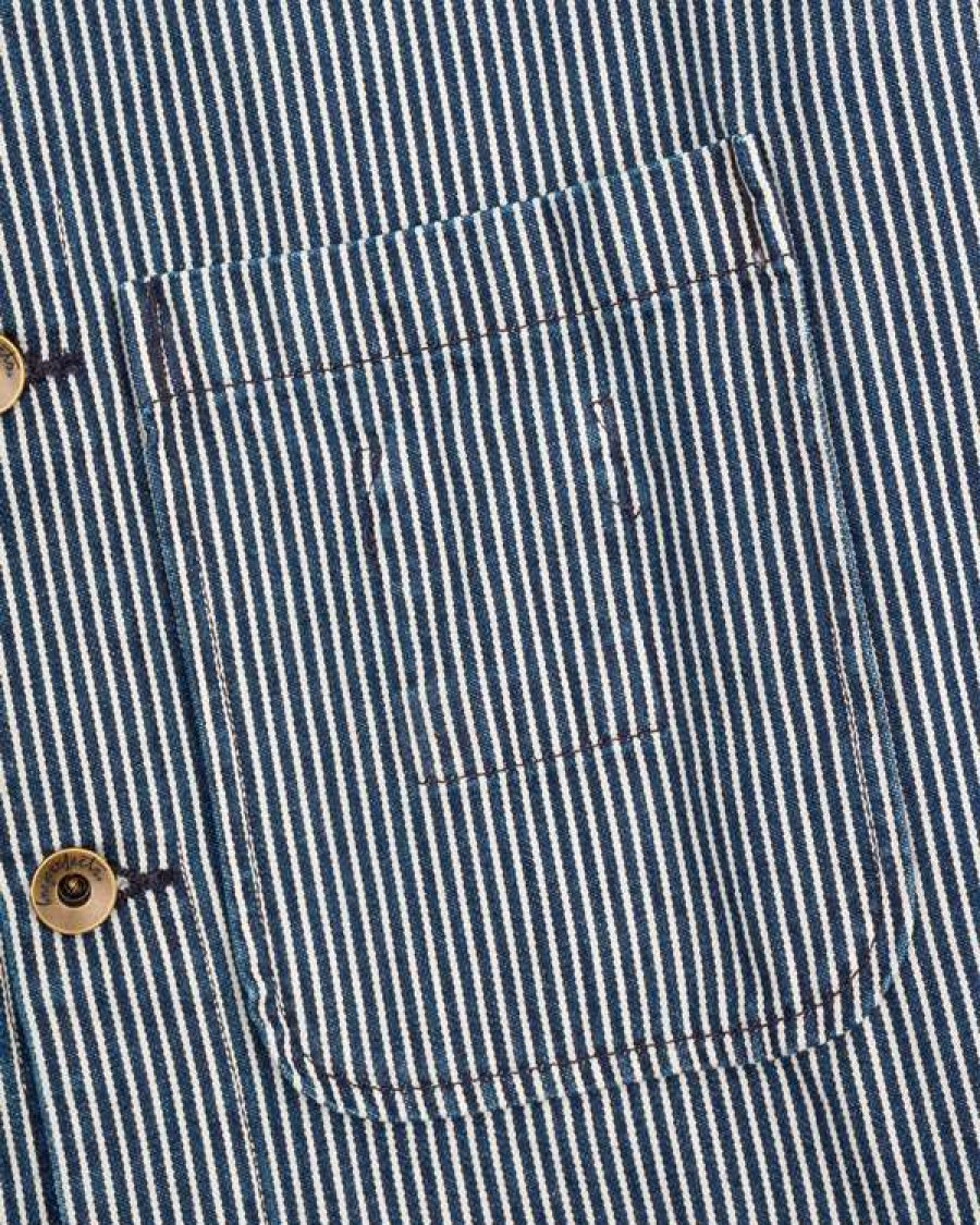 Apparel * | Shepherds Shirt In Rinsed Indigo Hickory Stripe Outlet Sale