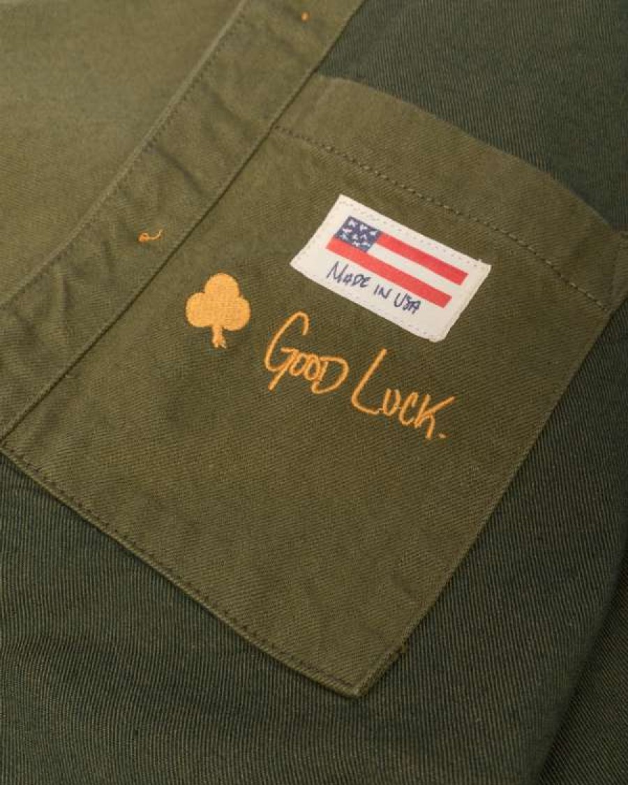 Apparel * | The Good Luck Shepherds Shirt In Japanese Selvedge Fatigue Exclusive