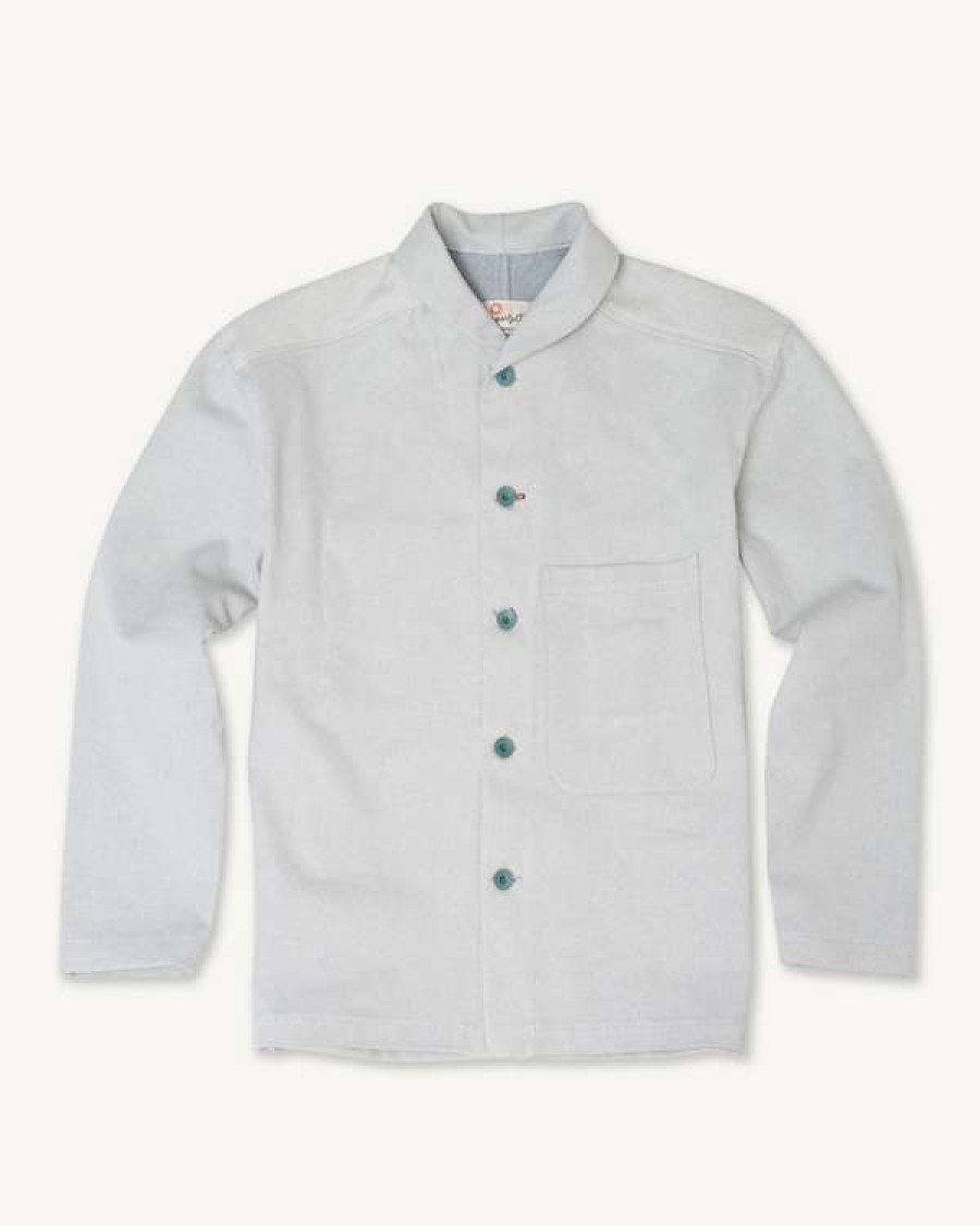 Apparel * | Shepherds Shirt In Post Consumer Denim W/ Patina Brass Shells Bestsellers