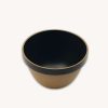 Accessories * | Japanese Porcelain Medium Deep Round Bowl In Black & Natural Two Tone Quick Delivery