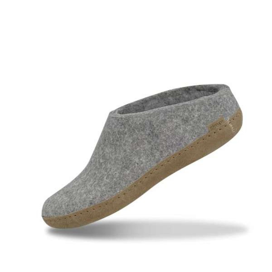 Imperfects Marketplace * | Glerups | Slip-On In Grey Wool W/ Calfskin Sole Classical