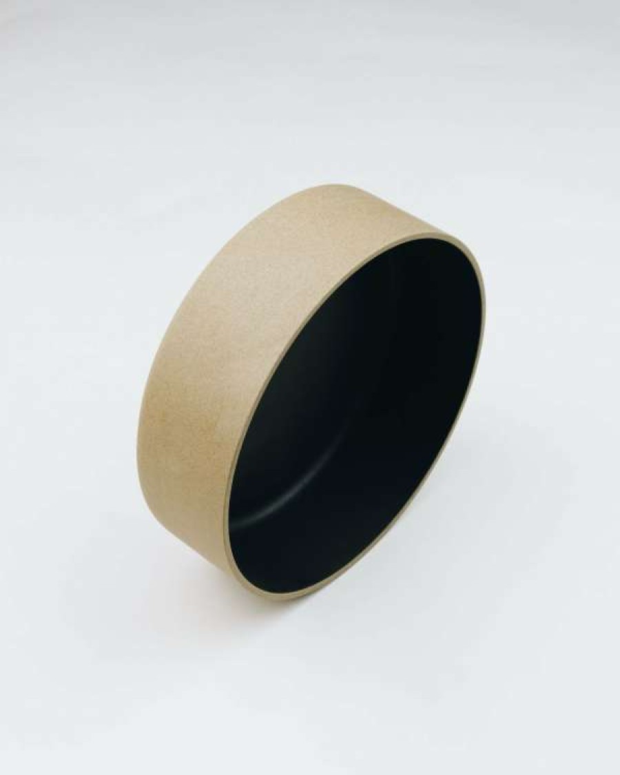 Accessories * | Japanese Porcelain Large Bowl In Black & Natural Two Tone Typical Style