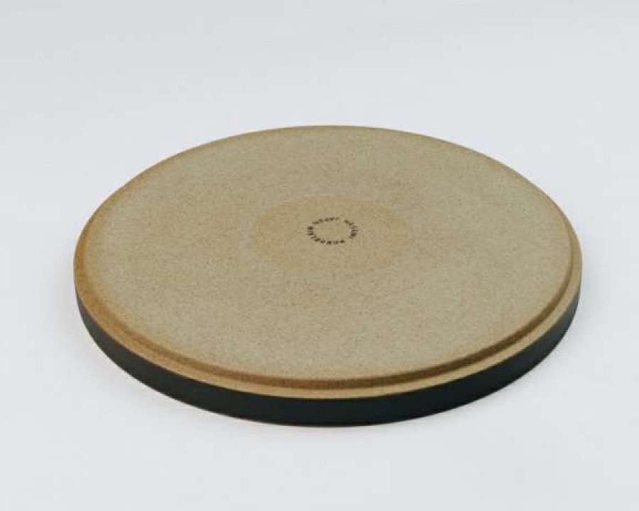 Accessories * | Japanese Porcelain Large Plate In Black & Natural Two Tone Online Store