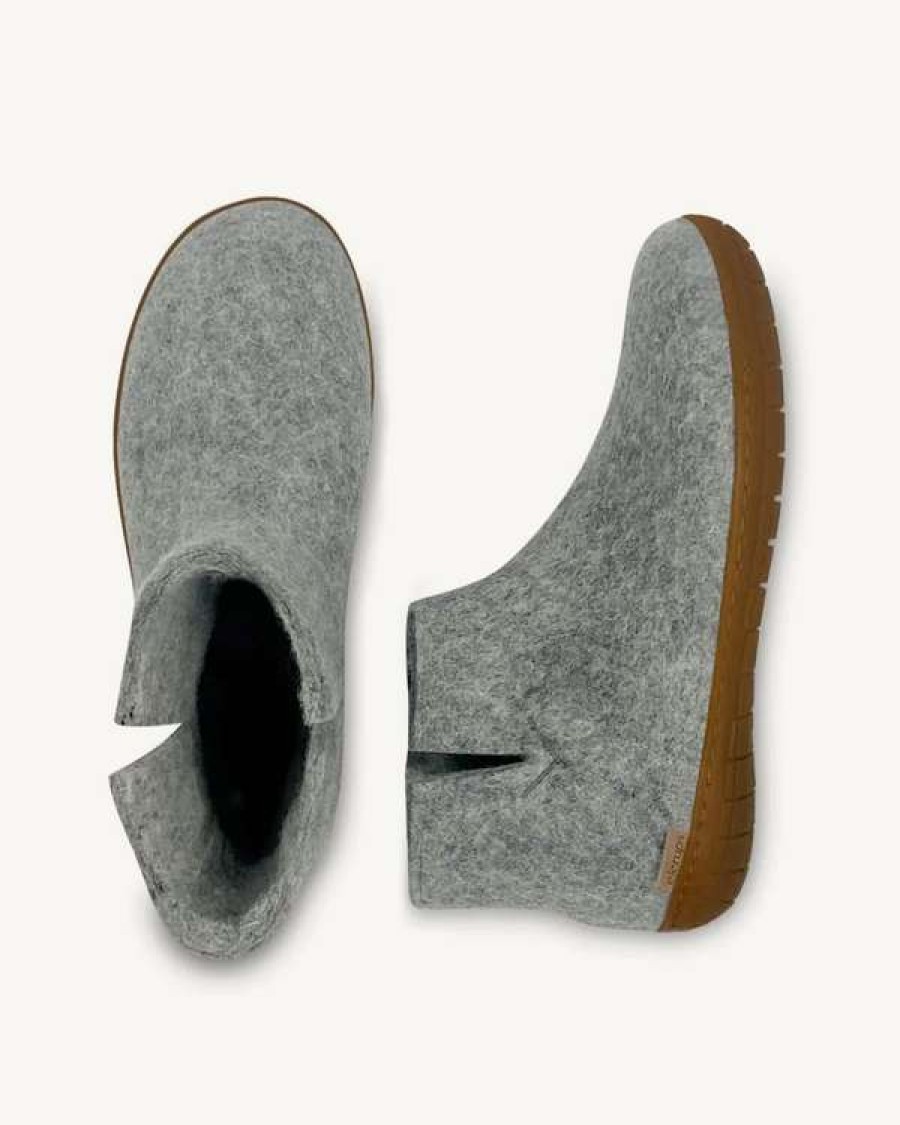 Imperfects Marketplace * | Glerups | The Boot In Grey W/ Honey Rubber Sole Online Sales